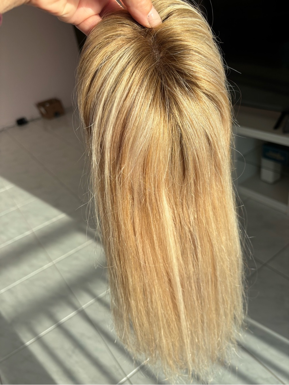Natural Blonde Clip-In Topper - Lightweight Blonde Hairpiece - Picture 4 of 16